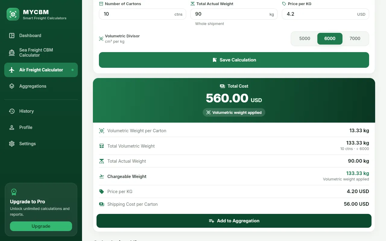 Air Freight Calculator